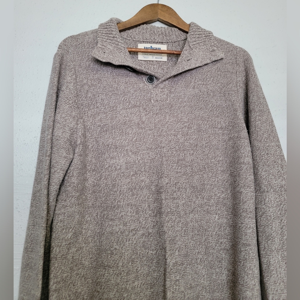 Urban Pipeline Taupe Shawl-Collar Knit Sweater - Picture 2 of 5